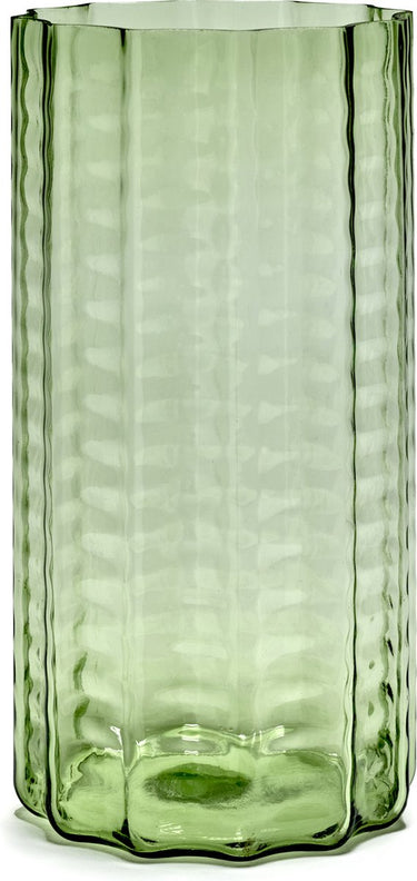 Serax - ruben deriemaeker waves - vaas - transparant groen - 18 ø - h 35cm - 2,88kg