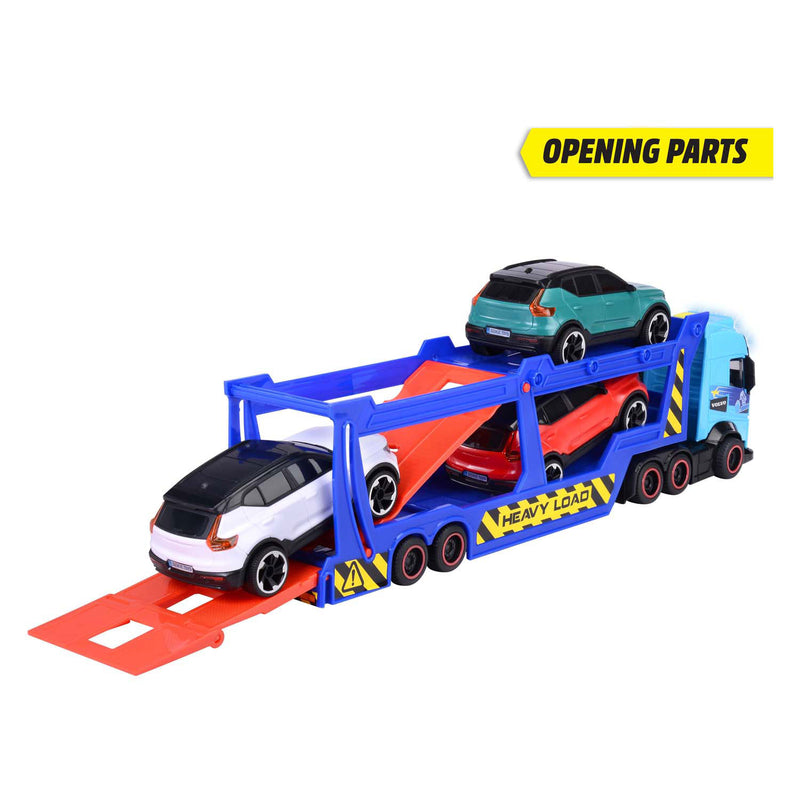 Afbeelding laden in galerijviewer, Dickie toys - car transporter - volvo - vrachtwagen met aanhangwagen - licht en geluid
