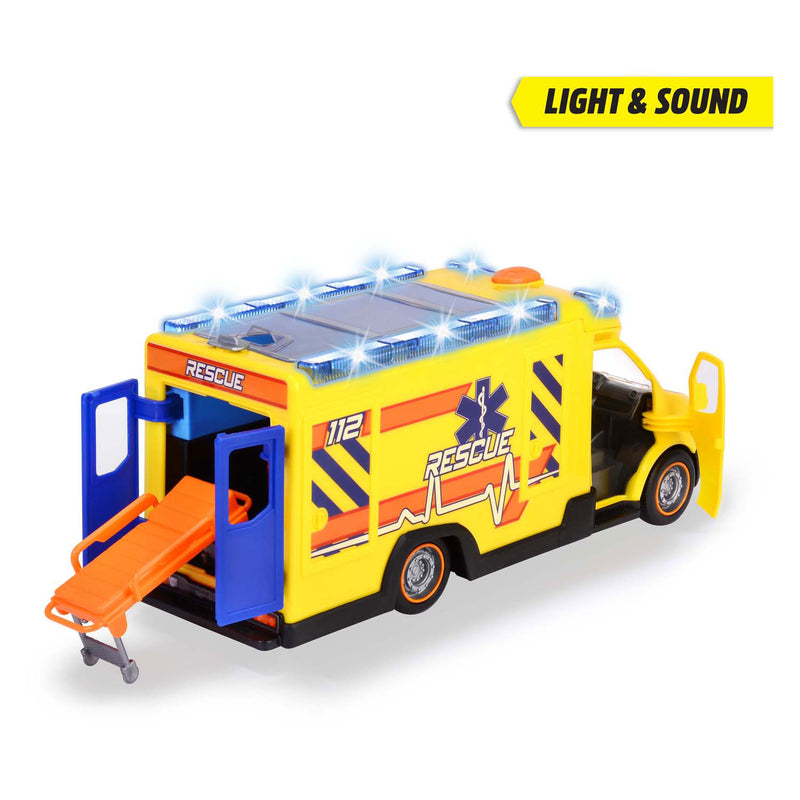 Afbeelding laden in galerijviewer, Dickie toys - mercedes benz sprinter rescue - ziekenwagen - ambulance - licht en geluid - vanaf 3 jaar
