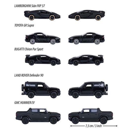 Simba majorette black edition die-cast voertuigen, 5dlg.