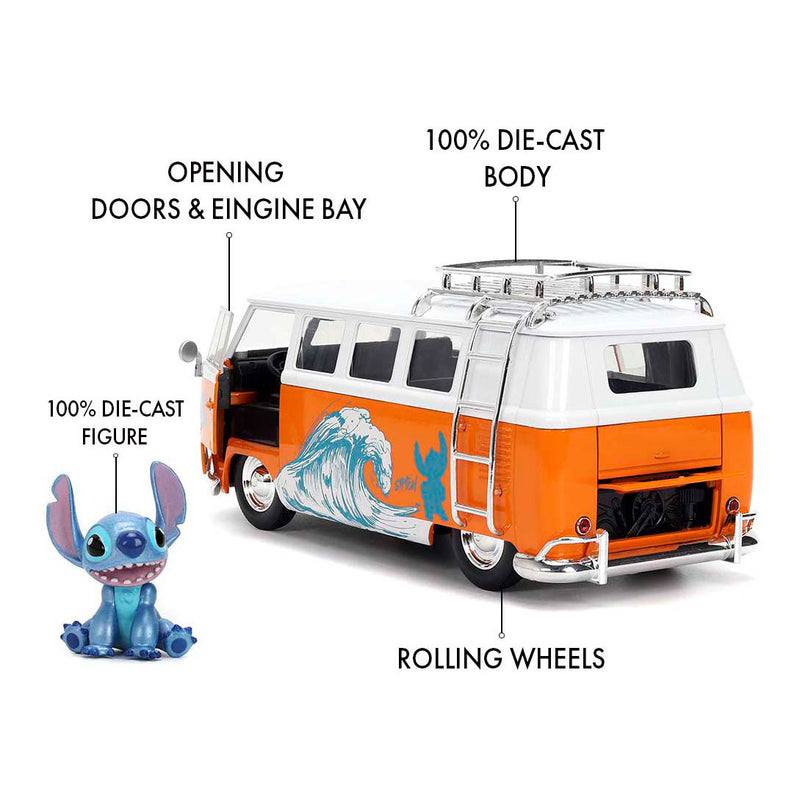 Afbeelding laden in galerijviewer, Jada toys - stitch 1961 vw bus 1:24 - 9336340314r01
