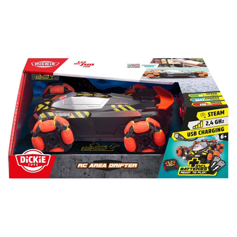Afbeelding laden in galerijviewer, Dickie toys - rc area drifter - racewagen - licht - rookfunctie - driftfunctie - vanaf 6 jaar
