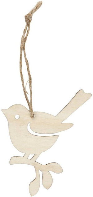 Creativ company houten hanger vogel, set van 5