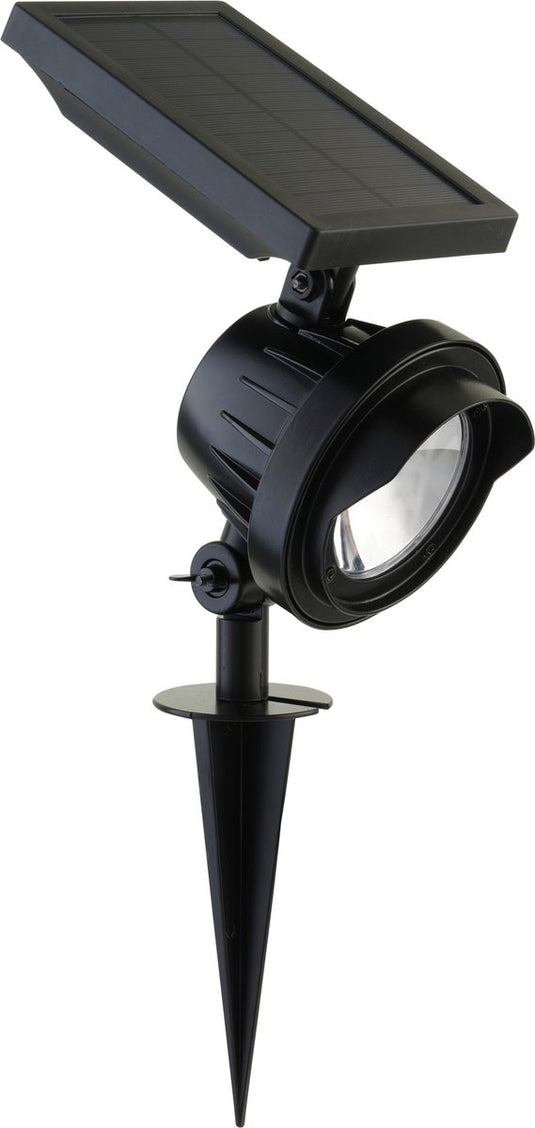 Luxform - texas - solar intelligent hybride - prikspot - zwart - 100 lumen - werkend op zonne energie