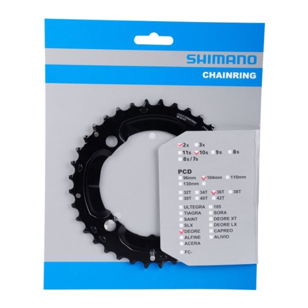 Afbeelding laden in galerijviewer, Shimano kettingblad Deore 10V 36T Y1RP98070 M617 zwart
