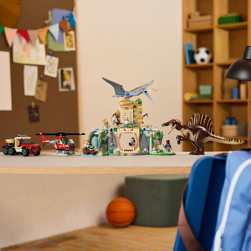 Afbeelding laden in galerijviewer, Lego jurassic world 76976 spinosaurus en quetzalcoatlus luchtmissie
