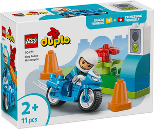 Lego duplo town - blauwe politiemotor educatief montessori speelgoed voor kinderen - 10471