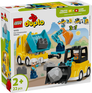 Lego duplo town 10475 - 3-in-1 bouwvoertuigen - creatief speelgoed