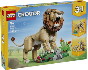 Lego creator 3in1 wilde dieren: majestueuze leeuw speelgoed voor kinderen met dieren figuren 31386