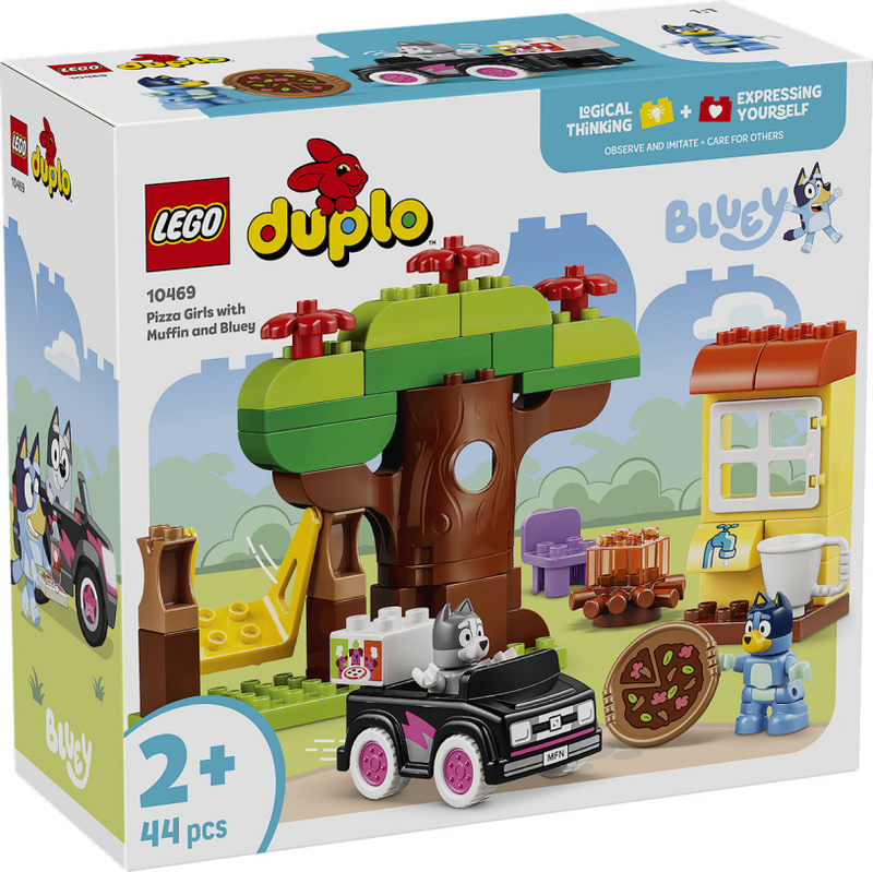 Afbeelding laden in galerijviewer, Lego duplo bluey pizzameisjes met muffin en bluey educatief speelgoed voor peuters 10469
