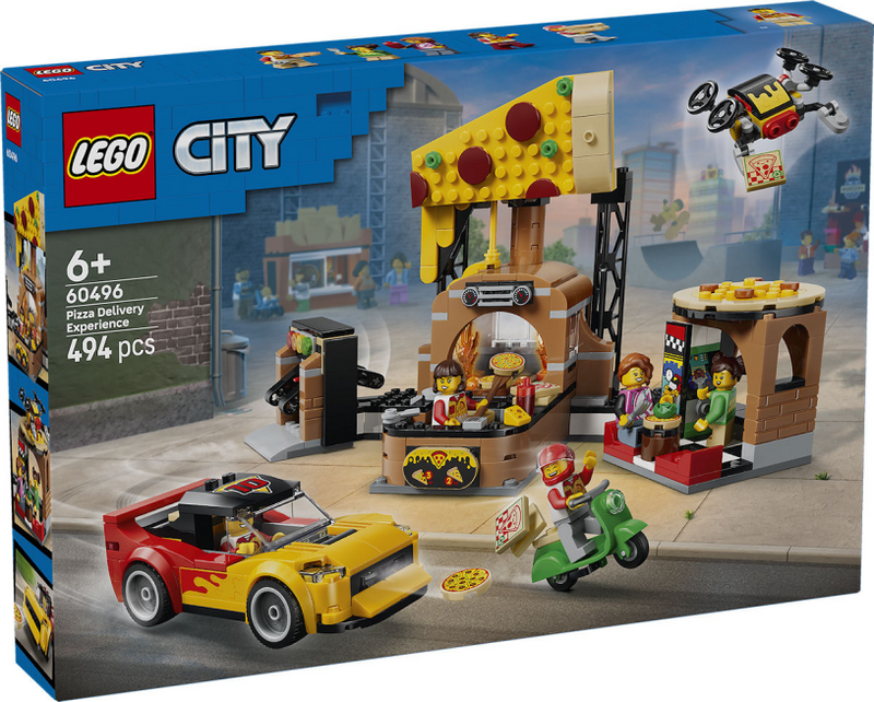 Afbeelding laden in galerijviewer, Lego city pizzacentrale met voertuigen
