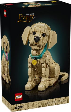 Lego ® icons golden retriever puppy - decoratieve dierenfiguur - bouwset voor volwassenen - 11384
