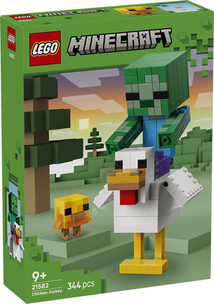 Lego ® minecraft® kipberijder bouwspeelgoed - gamingdecoratie met babyzombie, kip en kuiken - cadeautip voor jongens en meisjes vanaf 9 jaar - 21582