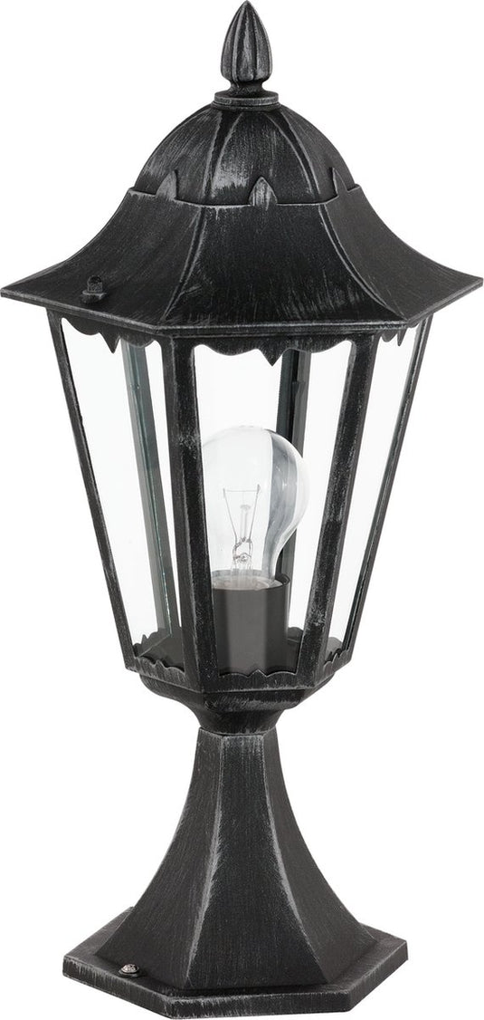 Eglo navedo sokkellamp buiten - e27 - 47 cm - zwart zilver
