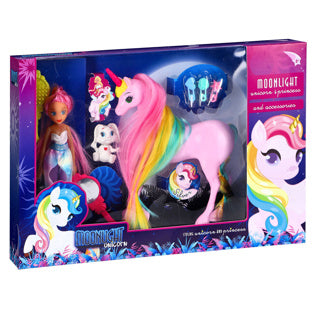 Afbeelding laden in galerijviewer, Moonlight poppenset met paard - poppenset - realistisch paard-figuur - barbie (5715079)
