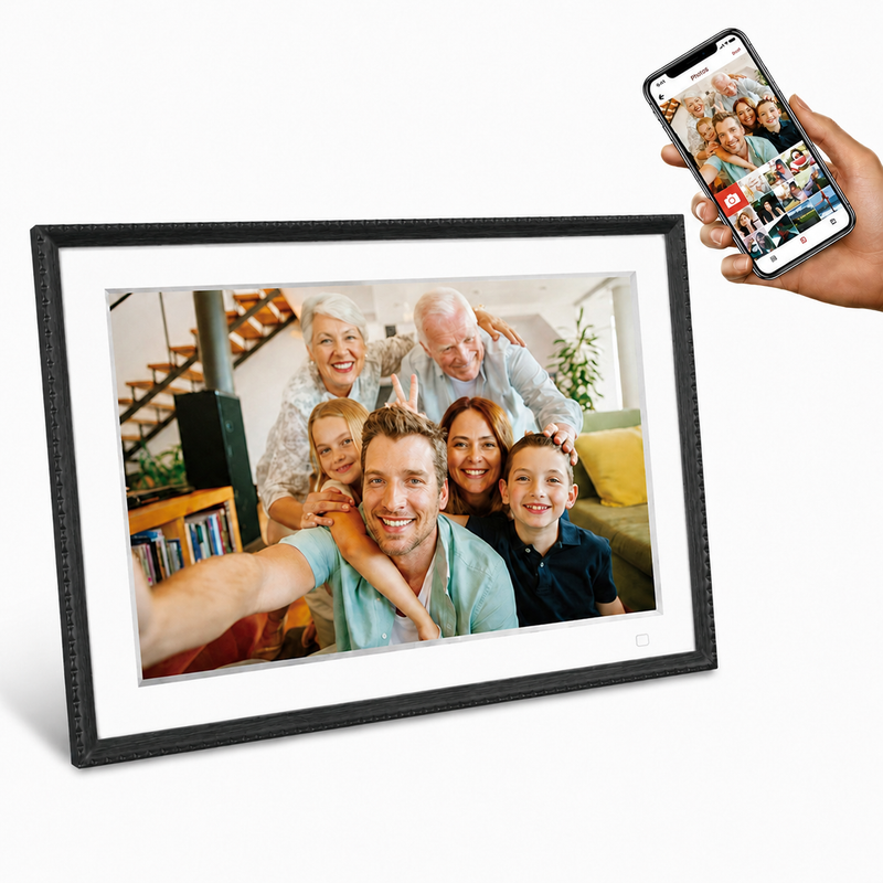 Afbeelding laden in galerijviewer, Benel frameo digitale fotolijst hf-109t zwart 10.1 inch met frameglow
