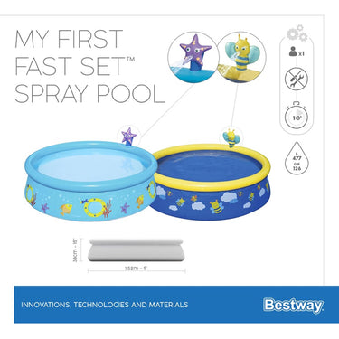 Bestway zwembad 1.52m x 38cm my first fast set met sprayfiguur. assorti kleur.