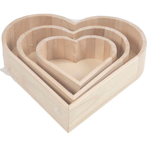 Creotime hartvormige schalen, h: 13-25 cm, keizerin boom, 3 assorti