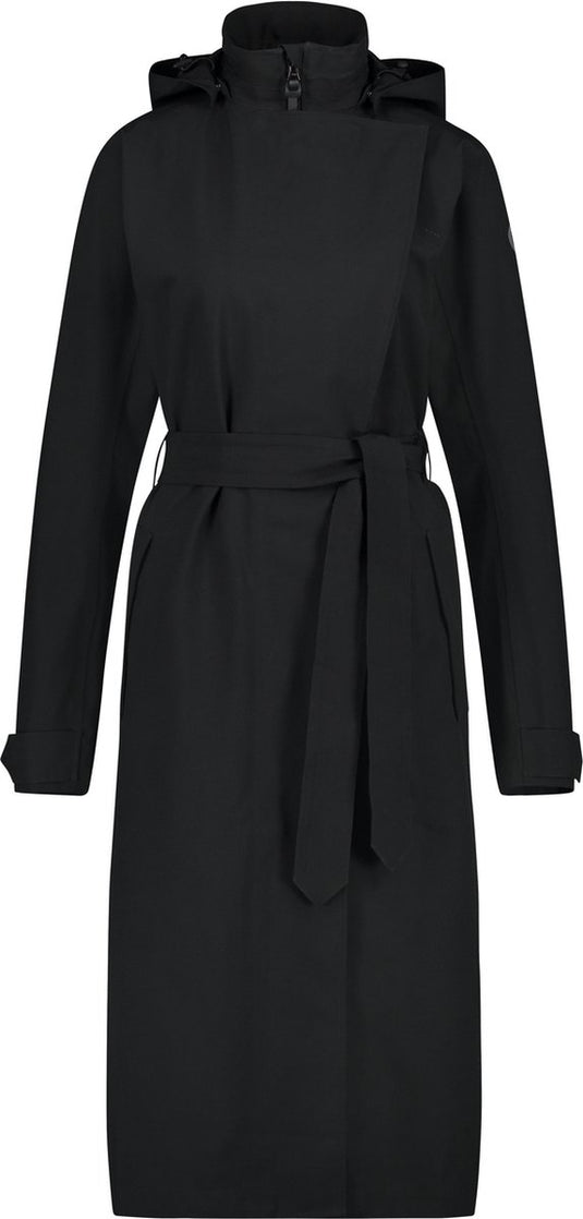 Agu trench coat long regenjas dames waterdicht - zwart - waterkolom 5.000 mm - afneembare capuchon