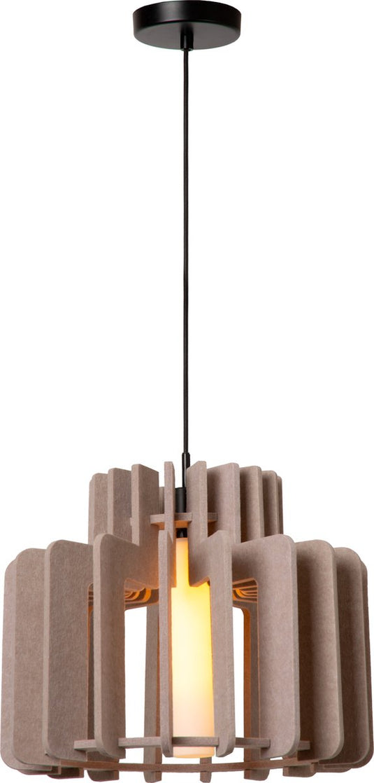 Lucide rollo - hanglamp - 1xe27 - taupe - japandi