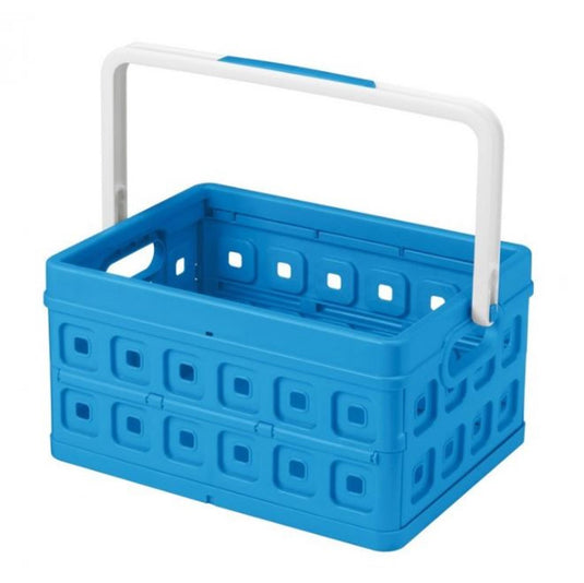 Sunware sqaure boodschappenkrat 24 litermet handgreep blauw 44x31,5x21cm