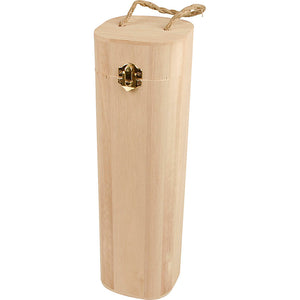Creotime houten wijndoos met lus, afm 10x10 cm, keizerin boom, 1 stuk