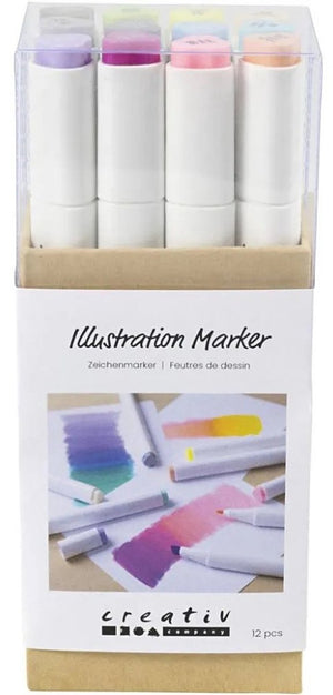 Creativ company cc alcoholmarker pastelkleuren, 12 stuk