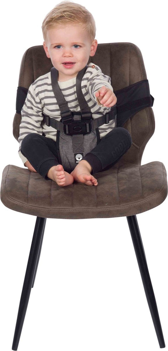 Dooky travel chair - meeneem reis kinderstoel - zwart grijs melange - 6-36 maanden - 5-punts harnasgordel - compact opvouwbaar