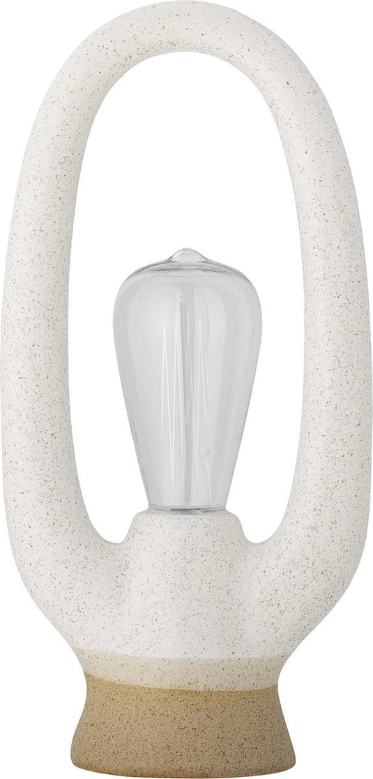 Bloomingville - latifa draagbare lamp - batterij - wit - aardewerk