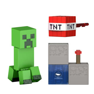 Afbeelding laden in galerijviewer, Mattel minecraft redstone charged creeper actiefiguur en accessoireset
