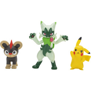 Afbeelding laden in galerijviewer, Pokémon battle figuren 3-pack litleo pikachu #5 en floragato
