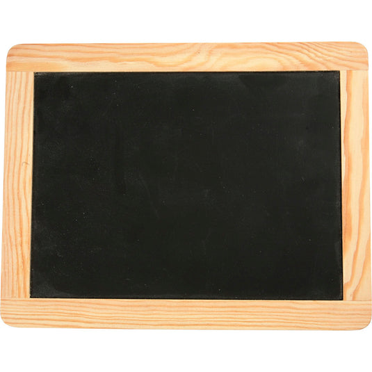 Creativ company krijtbord met houten rand – zwart schoolbord – decoratief krijtbordje – 19x24 cm