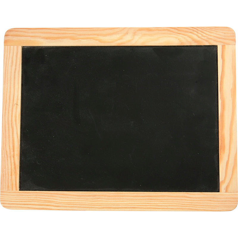 Afbeelding laden in galerijviewer, Creativ company krijtbord met houten rand – zwart schoolbord – decoratief krijtbordje – 19x24 cm
