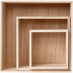Creotime showdozen, h: 15x15+21,5x21,5+28x28 cm, diepte 12,5 cm, 3 stuk