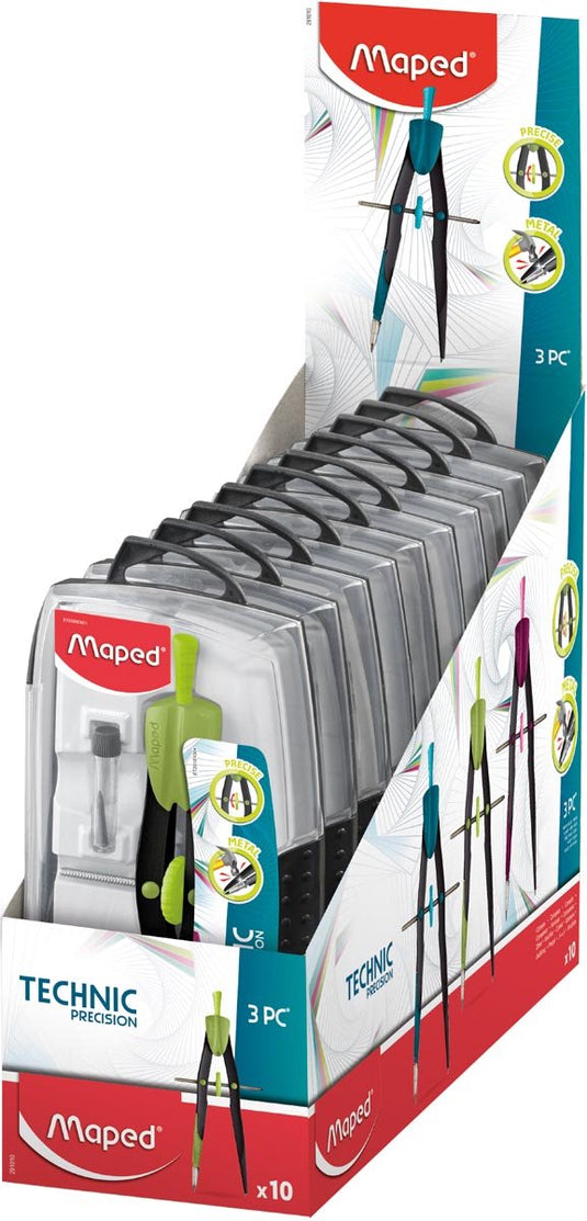 Maped office snelverstel passer precisie 3-delige set - assorti kleuren in display