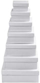 Creativ company kartonnen vierkante dozen set 7 stuks h: 4.5-7.5 cm d: 9-21 cm