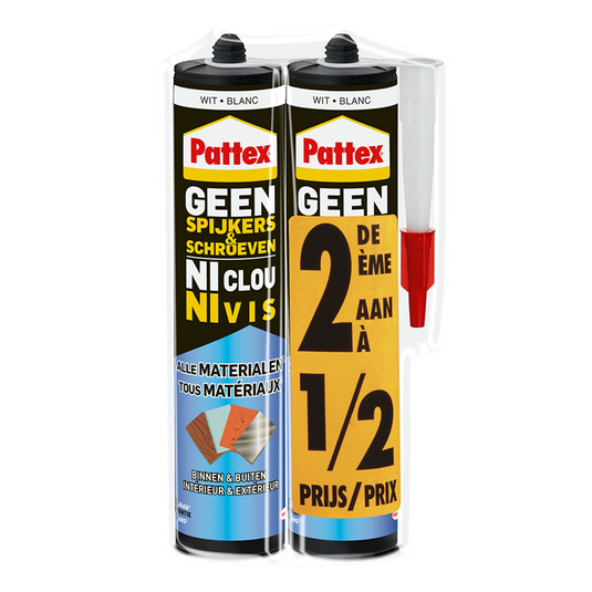 Pattex 1066729 - patex duopack geen spijkers geen schroeven binnen buiten | 6 stuks