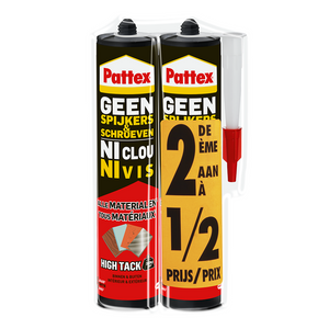 Pattex 1066731 - patex duopack geen spijkers geen schroeven high tack | 6 stuks