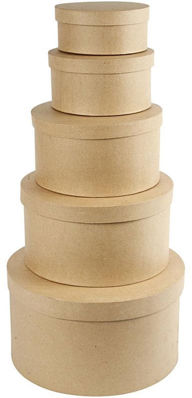 Creativ company ronde hoedendozen h: 8-19 cm d: 16.5-35,5 cm 5 maten