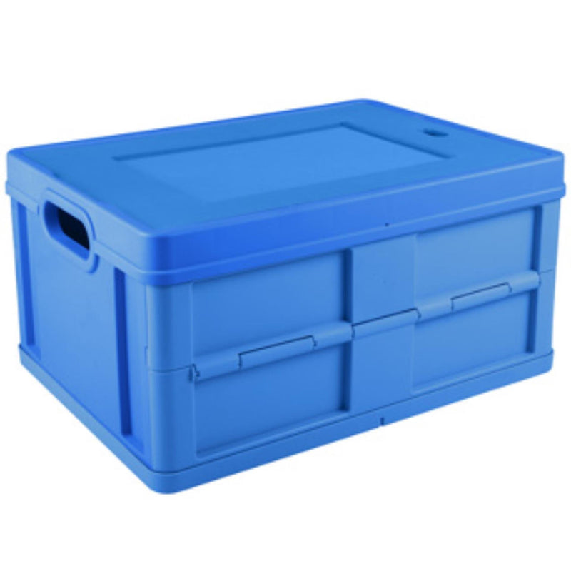 Afbeelding laden in galerijviewer, Sunware square gesloten vouwkrat 32l met deksel blauw
