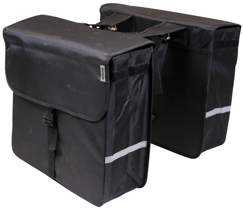 Afbeelding laden in galerijviewer, Edge Dubbele fietstas Luxe Shopper 40 liter 38 x 40 x 14cm (2x) zwart
