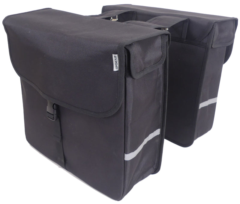 Afbeelding laden in galerijviewer, Edge Dubbele fietstas Luxe Shopper 40 liter 38 x 40 x 14cm (2x) zwart
