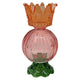 Mansion atmosphere kandelaar met kroon oranje 8x15,5cm