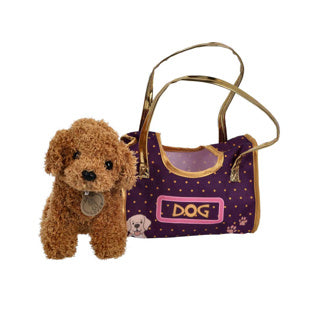 Afbeelding laden in galerijviewer, Pluchiez pluche hond knuffel met draagtas - schattig speelgoed.
