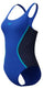 Speedo solid splice medalist 1 piece dames sportbadpak - kleurvast badpak dames - chloorbestendig zwempak dames - sportbadpak dames met medalist-rug - marine blauw - 46