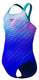 Speedo print powerback meisjes sportbadpak - kleurvast badpak meisjes - chloorbestendig zwempak meisjes - sportbadpak meisjes met powerback-bandjes - blauw turquoise - 152