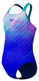 Speedo print powerback meisjes sportbadpak -blauw turquoise