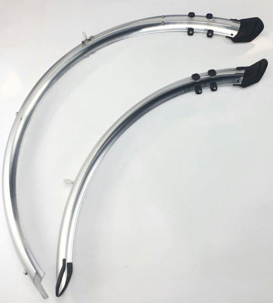 Spatbordset 28 46mm zilver