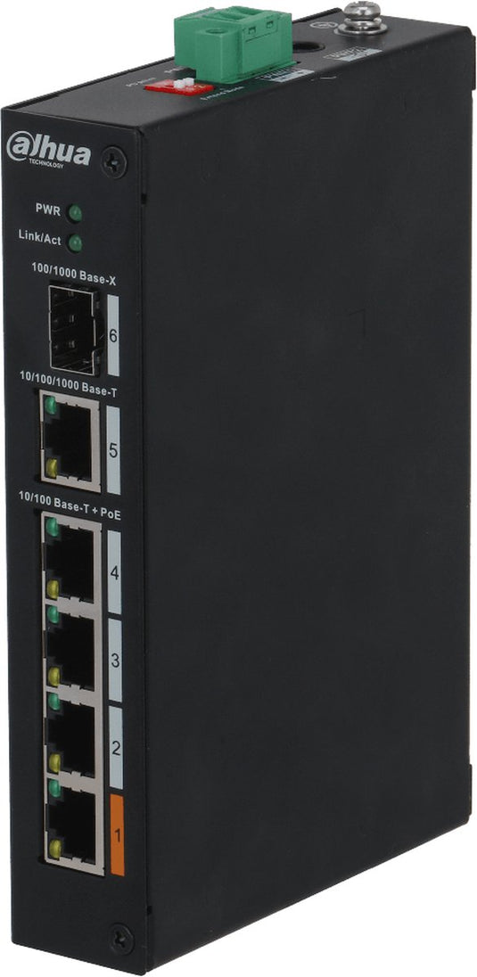 Dahua pfs3106-4et-60-v2 802.3af at power over ethernet switch met 4 poorten