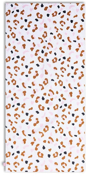 Swim essentials - strandlaken - 135 x 65 cm- handdoek - luipaardprint - 100% katoen - kaki